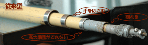 従来の点検支持棒
